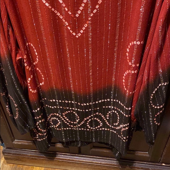 Elegant Red and Brown Women's Top - Picture 14 of 16